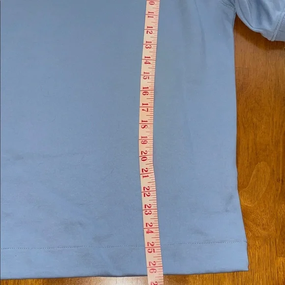 Denim & Flower Light Blue Crewneck Sweatshirt Short Sleeve - Picture 5 of 10